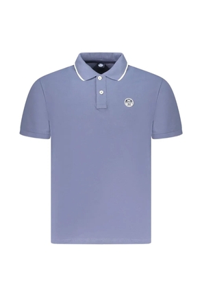 North Sails logo-patch contrast-trimmed polo shirt - Blue