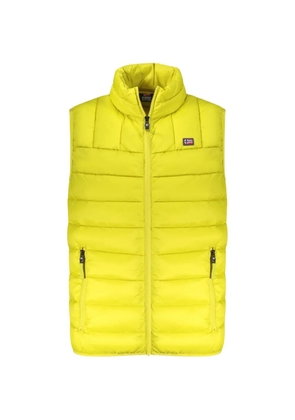 Norwegian Rain Giallo quilted logo-patch zip-up gilet - Yellow