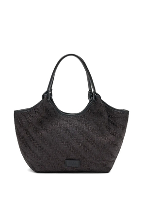 FRAU mini herringbone-effect tote bag - Brown