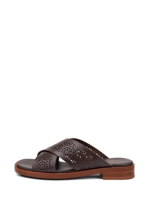 FRAU perforated-design crossover sandals - Brown