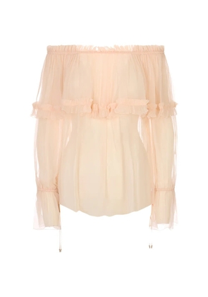 Chloé ruffled off-shoulder blouse - Neutrals