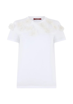 Max Mara flower-appliqué T-shirt - White