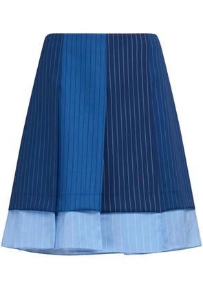 Marni pinstripe-pattern virgin-wool miniskirt - Blue