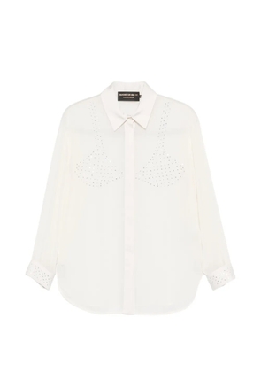 SIMONA CORSELLINI crystal-embellishment shirt - Neutrals