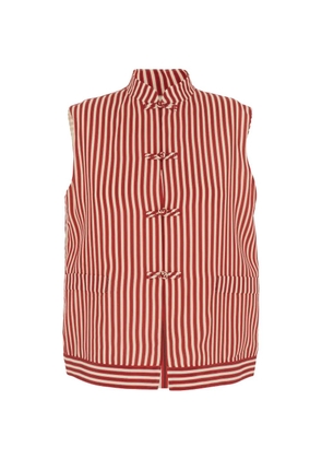 HUI MILANO Lorenzo striped knot-fastening vest - Red