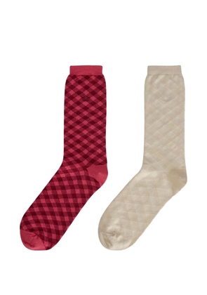 adidas Wales Bonner check-pattern socks - Pink