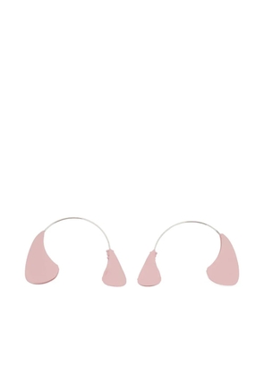 Jil Sander logo-engraved enamelled earrings - Pink