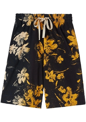 Jil Sander botanical-print cotton bermuda shorts - Black