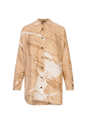 Kiton abstract-print oversized shirt - Neutrals