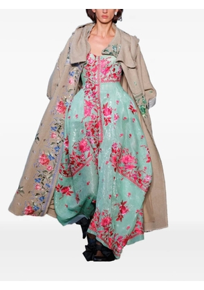 ERDEM floral-print asymmetric-hem dress - Green