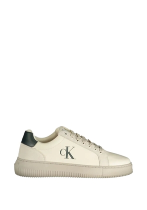 Calvin Klein logo-print leather sneakers - Neutrals