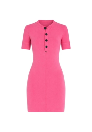 Chloé ribbed-knit short-sleeve dress - Pink