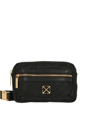 Off-White logo detail quilted belt bag - Black