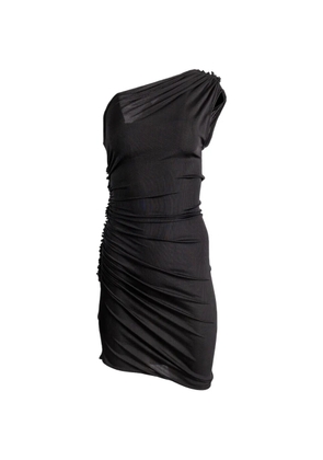 Atlein asymmetric ruched dress - Black