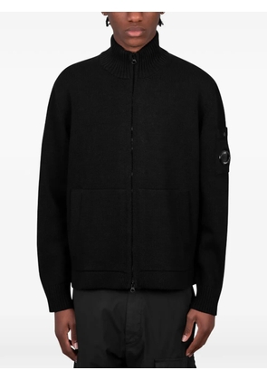 C.P. Company Lens-detail zip-up cardigan - Black