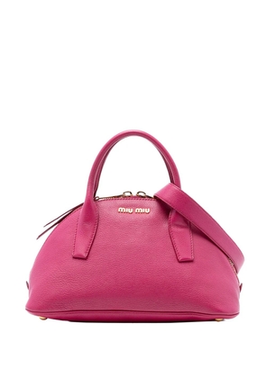 Miu Miu Pre-Owned 2010 Goatskin Madras Bowling Bag satchel - Pink