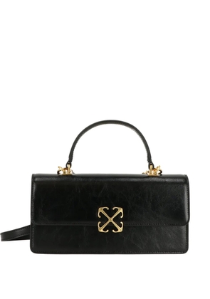 Off-White logo plaque shoulder bag - Black