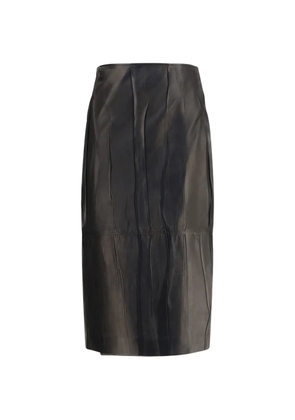 Ermanno Scervino crinkled leather skirt - Black