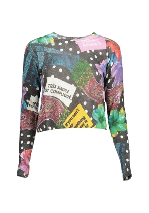 Desigual patchwork-print sweater - Grey