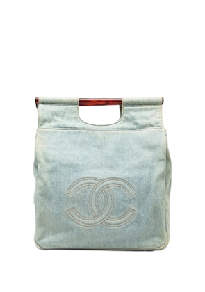 CHANEL Pre-Owned 1996-1997 CC Denim Tortoise Handle tote bag - Blue