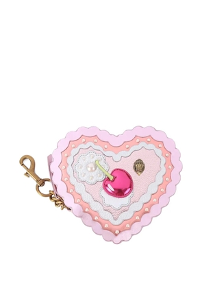 Kurt Geiger London heart-shaped cherry-appliqué keyring - Pink