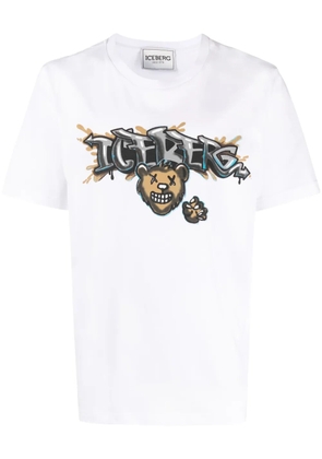 Iceberg graffiti logo-print cotton T-shirt - White