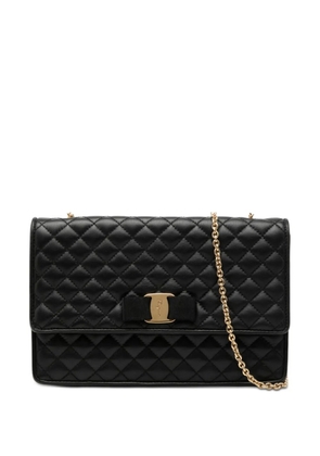 Ferragamo Pre-Owned 2010-2026 Medium Quilted Leather Vara Ginny Chain crossbody bag - Black