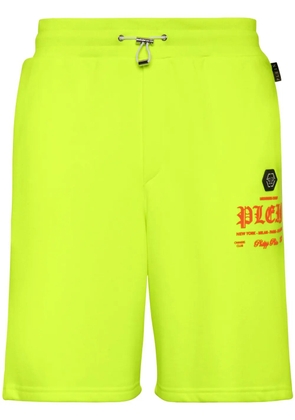 Philipp Plein logo-embossed track shorts - Yellow