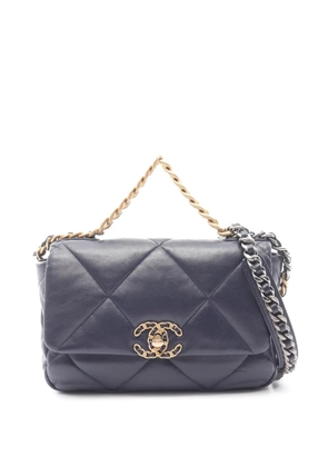 CHANEL Pre-Owned 2021 Medium Lambskin 19 Flap satchel - Blue