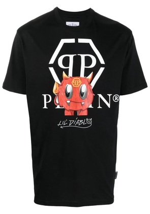 Philipp Plein monster logo graphic T-shirt - Black