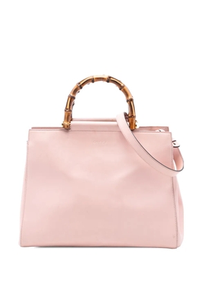 Gucci Pre-Owned 2016-2026 Medium Leather Bamboo Nymphaea satchel - Pink
