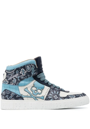 Philipp Plein paisley-print hi-top sneakers - Blue