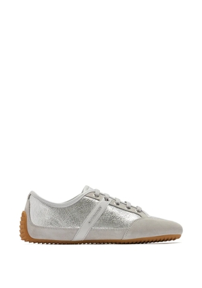 Givenchy Slim metallic-effect panelled lace-up sneakers - Silver