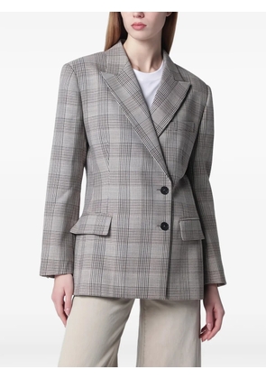 ANINE BING Aretha plaid blazer - Neutrals