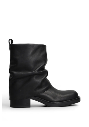 Gisel Moire Royal Biker leather boots - Black
