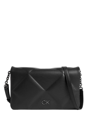 Calvin Klein quilted logo-embroidered crossbody bag - Black