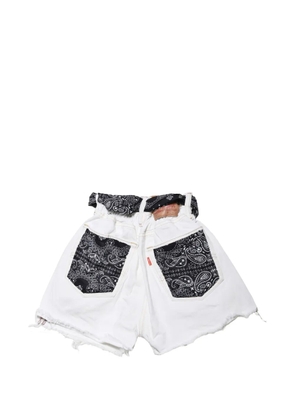 MC2 Saint Barth paisley-print frayed-edge shorts - White