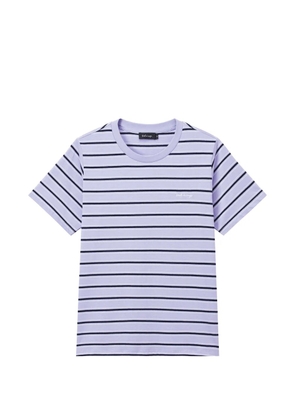 tout a coup horizontal-stripe embroidered-logo T-shirt - Purple