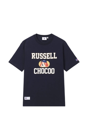 CHOCOOLATE graphic-print logo-patch T-shirt - Blue