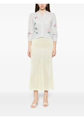 Bernadette Clemence floral-intarsia cardigan - Grey
