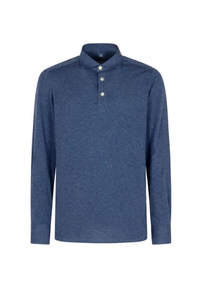 Finamore 1925 Napoli pique-knit long-sleeve polo shirt - Blue