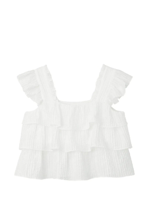 b+ab tiered ruffled top - White