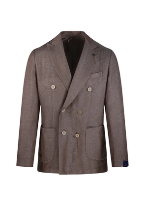 Santaniello double-breasted peak-lapels blazer - Brown