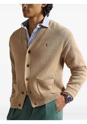 Polo Ralph Lauren embroidered-logo cardigan - Neutrals