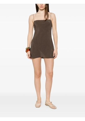 Matteau polka-dot square-neck dress - Brown