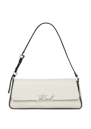 Karl Lagerfeld Karl signature leather shoulder bag - White
