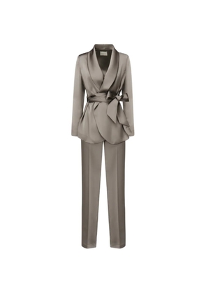 THE ARCHIVIA Iris sash-tie shawl-lapel suit - Grey