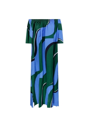 mapoésie Palao Madone printed off-shoulder dress - Green