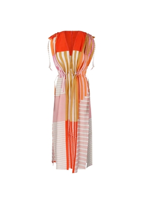 mapoésie Ziggy Riviera striped patchwork dress - Orange