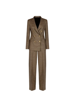 Tagliatore checked double-breasted jacket - Brown